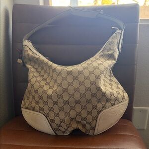 Gucci Prince Large Hobo GG Beige and Cream leather Hobo Bag Purse